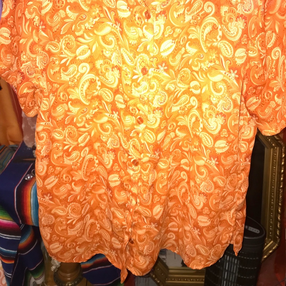 Orange button up - Picture 3 of 3
